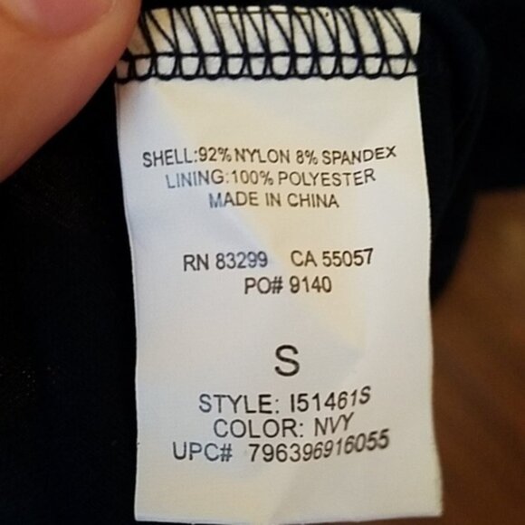 NWT Isaac Mizrahi Navy Eyelet Cap Sleeve Dress - Picture 6 of 6